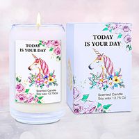 UNICY Beautiful Unicorn Scented Candle Soy Wax Candle Gift Set - Blue Bell Fragrance Candle Gift for Mother and Women, Relaxation Gifts, Selfcare Gifts