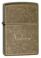 Personalized Zippo Antique Brass Lighter with Free Engraving