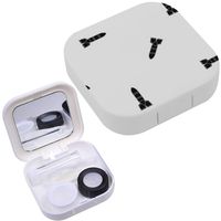 Portable Contact Lens Case Box Travel Kit Mirror + Bottle + Tweezers Container Holder [ Rocket Black ]