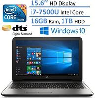 HP Notebook 15.6" HD Laptop PC, Intel Core i7-7500U, 16GB RAM, 1TB HDD, Intel HD Graphics 620, HDMI, Bluetooth, DVD +/- RW, DTS Studio Sound, Up to 8 hours Battery life, Windows 10