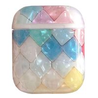 PHEZEN AirPods Case,Case for AirPods 2 & 1 Marble Case Cover,Women Girls Bling Glitter Shell Design Soft TPU Silicone Cover Shockproof Protective Case for AirPods 2 & 1 Earphone,Magenta