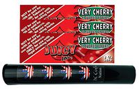 Herb Airtight Tube Pocket Protector with Juicy Jay's Very Cherry 1.25 Flavored Hemp Rolling Papers 3 Count DC Crafts Nation- Flag Leaf