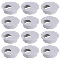 12 Pcs 1.38 Inch / 35mm Plastic Desk Cord Cable Hole Cover Grommet Computer Cable Hole Cover Plug Cap White