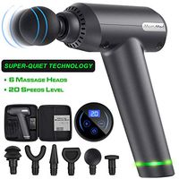 Massage Gun, Deep Tissue Massage Gun for Athletes, Muscle Massage Gun with 6 Vibration Heads, 20 Speeds for Professional Performance, Super Quiet, Portable Handheld Massager for All-Over Relief