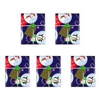 NUOBESTY 5 Pcs Holiday Gift Wraps Christmas Gift Wrapping Paper for Christmas New Year Xmas Party Favor (Style 1)