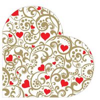 Heart-Shape Paper Napkins CHIC HEARTS 24 Pcs Valentine's Day