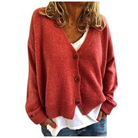 Smoxx Women's Casual Open Front Knit Cardigans,Collar Button Casual Stretch Sweater Knitwear Blouse