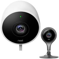 Nest NC2100ES Outdoor Security Camera (White) w/Nest Indoor Security Camera