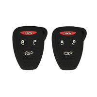 A Pair Black Silicone Rubber Keyless Entry Remote Key Fob Case Skin Cover Protector fit for 2006 2007 MITSUBISHI Raider