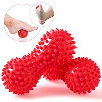 Foot Massage Ball Roller with Compression Gel Sleeves for Plantar Fasciitis - Spiky Peanut Massager Set for Deep Tissue Reflexology, Trigger Point Myofascial Release, Acupressure Therapy Pain Relief