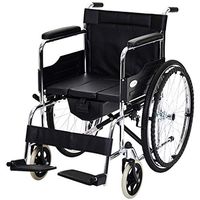 ZY Toilet Chair Heavy Transport Wheelchair Commode Folding Wheelchair Self Propelled Leg-Rests Strong Extra Wide Seat for Adults, Handicap, Elderly