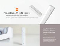 Original Xiaomi Bluetooth 4.2 Audio Receiver Wireless Adapter 3.5mm Jack AUX Audio Music Car Kit Speaker Headphone Hands Free (Bluetooth Receiver and Cable)