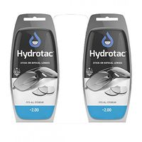 Hydrotac OPTX 20/20 Stick On Magnification Reusable Bifocal Lenses - +2.00 Diopter (Pack of 2)