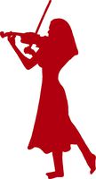 hBARSCI Violin Player Vinyl Decal - 5 Inches - for Cars, Trucks, Windows, Laptops, Tablets, Outdoor-Grade 2.5mil Thick Vinyl - Red