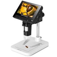 Koolertron 4.3 inch Full Color LCD Digital USB Microscope with 10X-600X Magnification Zoom,8 LED Adjustable Light,Rechargeable Lithium Battery,Micro-SD Storage,Camera Video Recorder