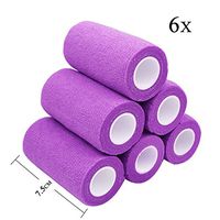 Vet Wrap 3 inch x 6 Pack Purple Tape For Skin Bandage Tape Vet Tape Cohesive Bandage Fabric Bandages Self Sticking Bandage Wrap Self Adhering Bandage Wrap Bandage Stretch Self Adhesive Tape