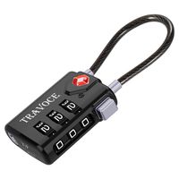 TSA Approved Luggage Locks, Travel Locks Which Also Work Great as Gym Locks, Toolbox Lock, Backpack and more, Black 1 Pack