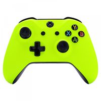 eXtremeRate Soft Touch Front Housing Shell Faceplate, Comfortable Soft Grip Replacement Kit Cover for Microsoft Xbox One X & One S Controller (Lime Yellow)