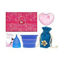 Anigan EvaCup Menstrual Cup Gift Set, Includes: EvaCup, Sterilizing Cup and More (Large, Aqua)