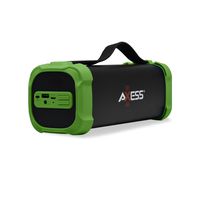 AXESS SPBT1073 Portable Indoor/Outdoor Bluetooth Media Speaker with Built-In 3.5mm Line-In Jack Rechargeable Battery and Subwoofer Green