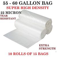 Trash Bags Clear, 55-60 Gallon 38" x 60" - (150 Count) Super High Density Rolls (Heavy Duty Liners)