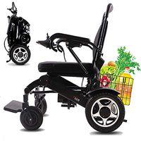 Lightweight Folding Electric Wheelchair Compact Portable Smart Travel Scooter Aluminum Frame Lithium Battery,Black