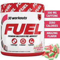 Fuel Pre Workout Powder (Sour Watermelon Wedges) All Natural Safe Energy Drink, Focus, Sugar Free, Creatine, Caffeine, for Men & Women, Keto, Nitric Oxide, Endurance, Pump, Ghost, Healthy, Best Taste