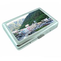 Alaska Scenic Sights S5 Silver Cigarette Case Metal Wallet Id Holder 4" X 2.75" RFID Protection