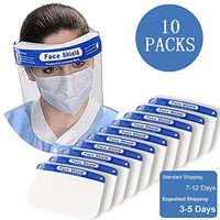 10Pcs/Pack Safety Face Shield, Adjustable Transparent Full Face Protective Visor with Eye & Head Protection, Anti-Spitting Splash Facial Cover
