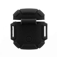 Sikye Silicone Earpods/Earbuds Charger Protective Case with Locking Carabiner + Anti-slip Buckle + Tie Rope for AirPods Work Outdoor Use (Black)