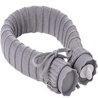 PLAFUETO 0.7L U-Shape Hot Water Bag Silicone Bottle Neck Hand Warmer Heater with Knitted Cover Water Storage Bags-Grey