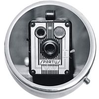 Old Camera Black White Medicine Vitamin Pill Box
