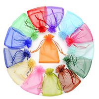 ATCG 50pcs 8x12 Inches Large Sheer Organza Drawstring Pouches Wedding Party Toys Makeup Favor Present Bags (Assorted Colors)