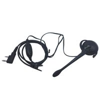 DONG 2 Pin Ear Bar Earpiece Mic PTT Walkie Talkie Headset for Kenwood BAOFENG WOUXUN HYT PUXING TK260 TK220 TK2100 UV-5R BF-777 BF-888s Walkie Talkie Radio