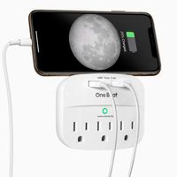 3-Outlet Surge Protector, Multi Plug Outlet Extender Power Strip with 2 USB Charging Ports 2.4 A, 490 Joules, ETL Certified-White for Home, School, Office