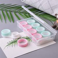 Ywoow Lens Storage, 4 Pairs of Portable and Practical Simple Contact Lens Case Travel Storage,Refillable Portable Practical Contact Lens case