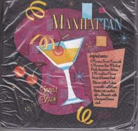 The Clasic Martini Beverage Napkin, 16 3ply Ct