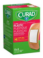 Curad Plastic Adhesive Bandages, Bandage Size is 2" x 4" (Case of 600)