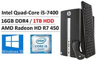 2017 HP Pavilion Desktop, Intel Quad-Core i5-7400 up to 3.5GHz, 16GB DDR4, 1TB 7200RPM HDD, AMD Radeon HD R7 450, DVDRW, 802.11ac, HDMI, Bluetooth4.2, Keyboard & Mouse, Win 10 (Certified Refurbished)