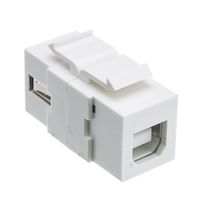 ACL USB 2.0 Type A Female To Type B Female Adapter (Reversible) Keystone Insert, White, 5 Pack