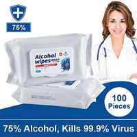 Alcohol Wipes,Large Wet Wipes(8"x6"),75% Soft Alcohol Wipes for All-Purpose Cleaning (100)