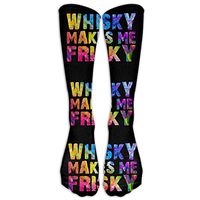 Whisky Makes Me Frisky Funny Drinking Casual Unisex Sock Knee Long High Socks Sport Athletic Crew Socks One Size