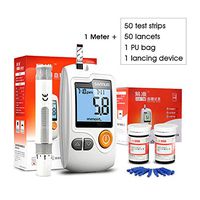 AKBQ Blood Sugar Test Kit Blood Ketone and Blood Glucose Tester Monitor Your Ketone and Glucose Levels 50 Test Paper 50 Measurement Needles