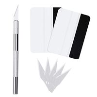 TANCUDER 8 Pcs Car Window Installing Tool Kit, Automotive Tool Kit, Include 2 Piece Squeegee Felt and 5 Pieces Replacement Blades, Foil Tool Set for Installing Car Window Protective Film ...