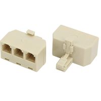 Three Way Telephone Splitters, Uvital Male 1 to 3 Female Converter Cable RJ11 6P4C Telephone Adaptor and Separator for Landline(Yellow,2 Pack)