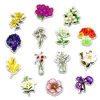 Waterproof Stickers for Water Bottles Hydroflasks Waterbottle Laptop Phone Case Computer, Cute Aesthetic Trendy Vinyl Flower Stickers for Teens Girls 50pcs