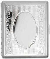 Silver Victorian Vines (Full Pack 100s) Metal-Plated Cigarette Case & Stash Box