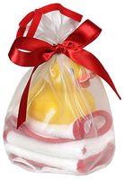 Raindrops Loved Wash Cloth and Rubber Ducky Set, Cherry
