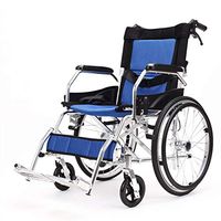 Wheelchair Medical Equipment Self-Propel, Lightweight Aluminium Frame, Removable Footrests,Folding Portable Transit Travel Chair Wide for Adults Elderly