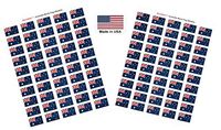 Made in USA! 100 Country Flag 1.5" x 1" Self Adhesive World Flag Stickers, Two Sheets of 50, 100 Sticker Flags Total (Australia)